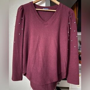 Democracy Maroon Knit Top